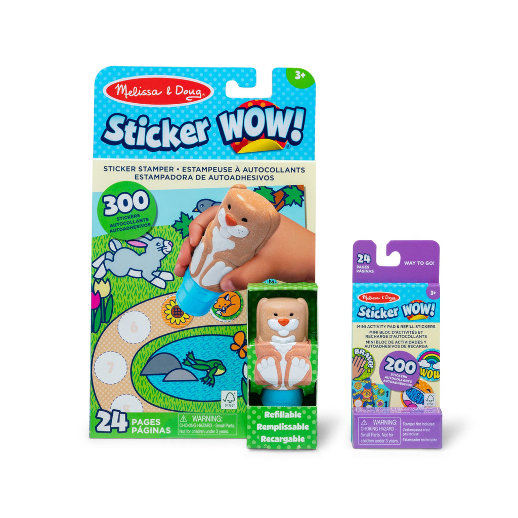 Sticker WOW!? Bunny Bundle: Activity Pad & Sticker Stamper + Mini Activity Pad and 200 Refill Stickers