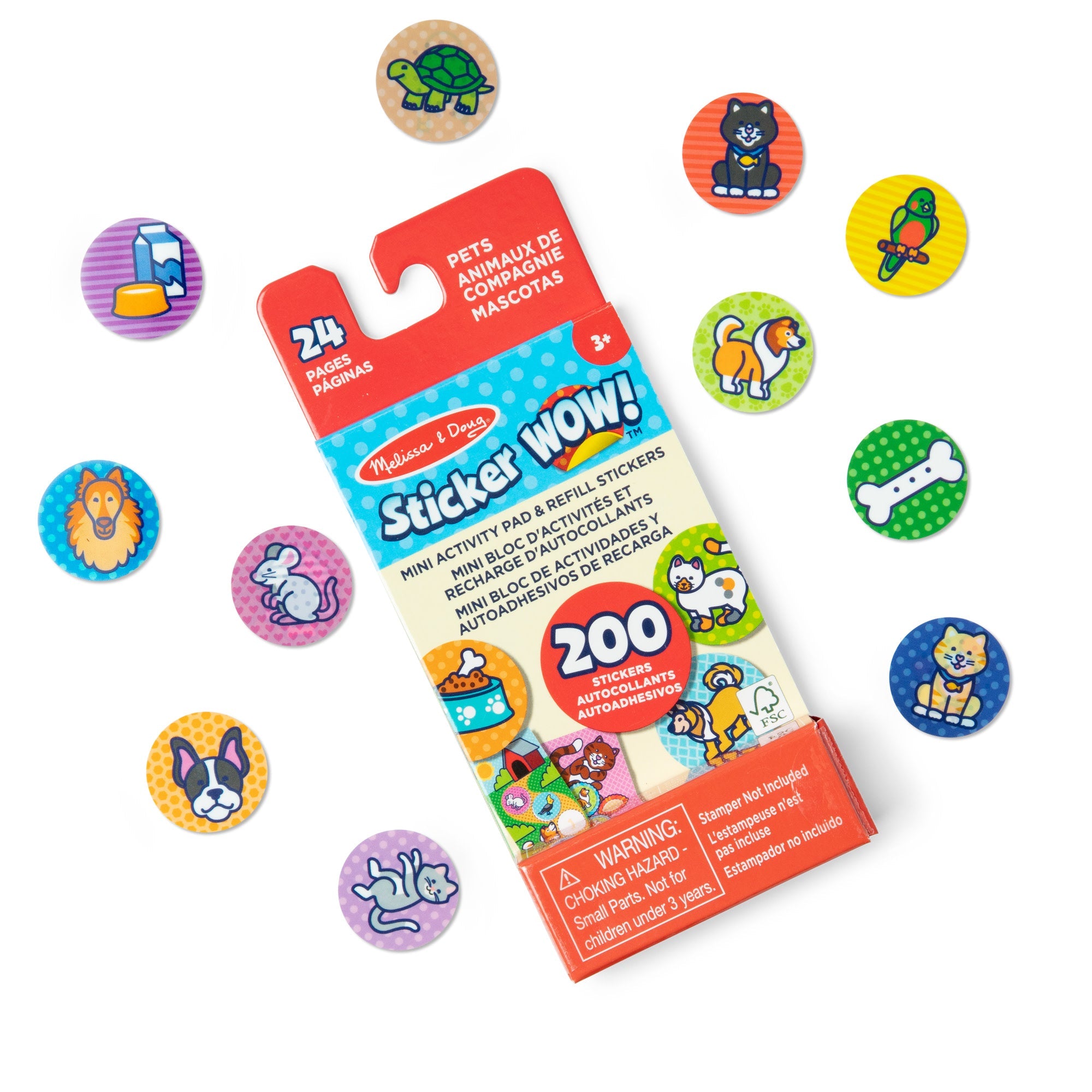 Sticker WOW!? Mini Activity Pad & Refill Stickers – Pets (200+ Stickers. Stamper Not Included)