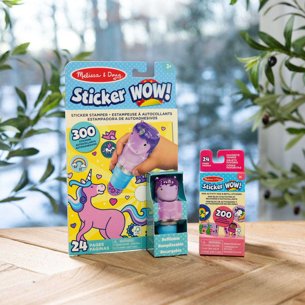 Sticker WOW!? Purple Unicorn Bundle: Activity Pad & Sticker Stamper + Mini Activity Pad and 200 Refill Stickers