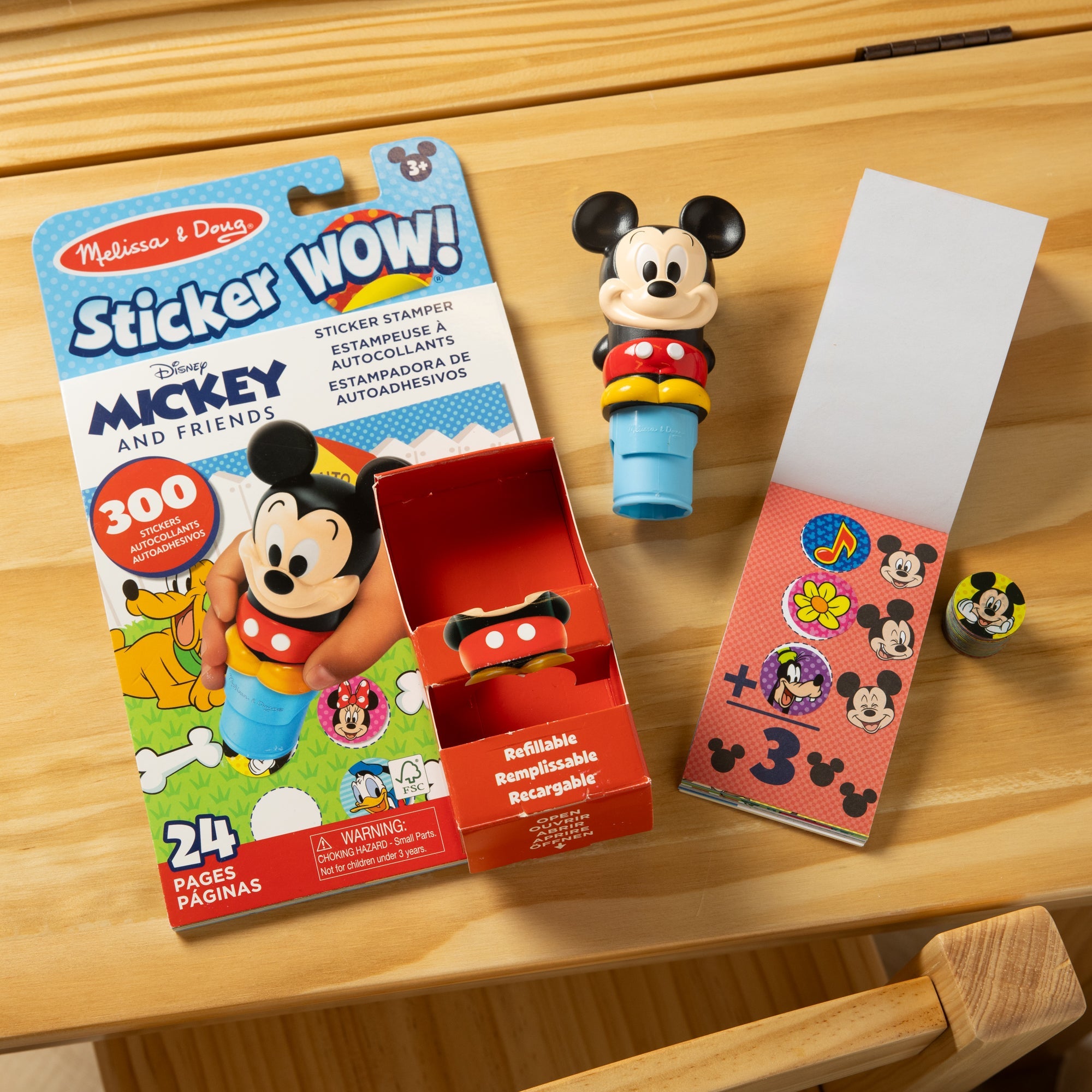 Sticker WOW!? Disney Mickey Mouse Bundle: Activity Pad & Sticker Stamper + Mini Activity Pad and 200 Refill Stickers